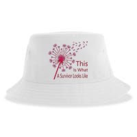 Dandelion Faith Hope Love Breast Cancer Awareness Flower Sustainable Bucket Hat