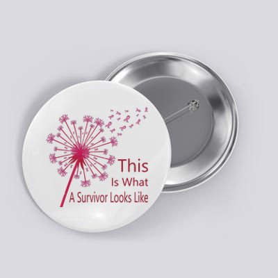 Dandelion Faith Hope Love Breast Cancer Awareness Flower Button