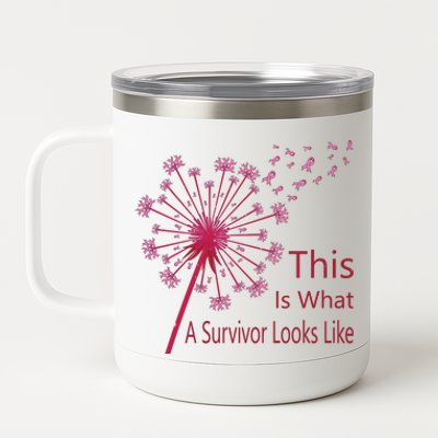 Dandelion Faith Hope Love Breast Cancer Awareness Flower 12 oz Stainless Steel Tumbler Cup