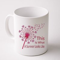 Dandelion Faith Hope Love Breast Cancer Awareness Flower Coffee Mug