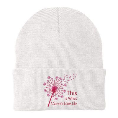 Dandelion Faith Hope Love Breast Cancer Awareness Flower Knit Cap Winter Beanie