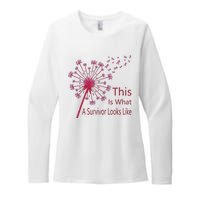 Dandelion Faith Hope Love Breast Cancer Awareness Flower Womens CVC Long Sleeve Shirt