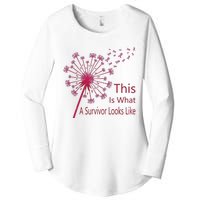 Dandelion Faith Hope Love Breast Cancer Awareness Flower Women's Perfect Tri Tunic Long Sleeve Shirt