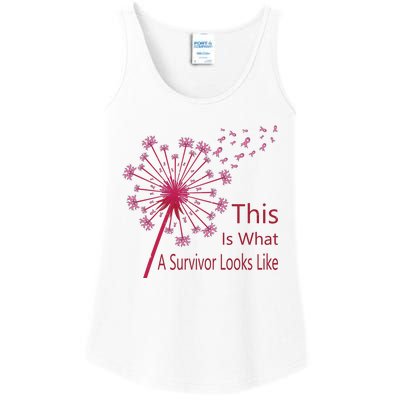 Dandelion Faith Hope Love Breast Cancer Awareness Flower Ladies Essential Tank