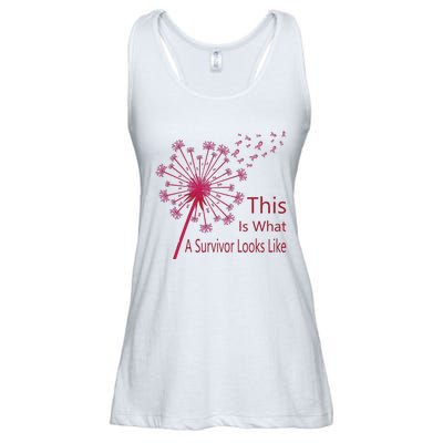 Dandelion Faith Hope Love Breast Cancer Awareness Flower Ladies Essential Flowy Tank