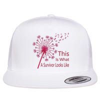 Dandelion Faith Hope Love Breast Cancer Awareness Flower Flat Bill Trucker Hat