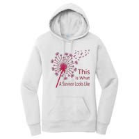 Dandelion Faith Hope Love Breast Cancer Awareness Flower Women's Pullover Hoodie