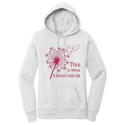 Dandelion Faith Hope Love Breast Cancer Awareness Flower Women's Pullover Hoodie