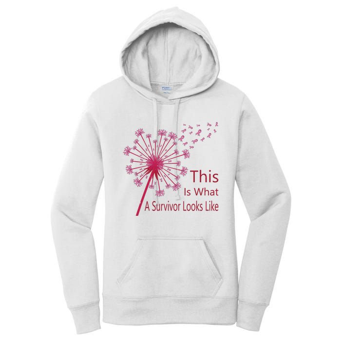 Dandelion Faith Hope Love Breast Cancer Awareness Flower Women's Pullover Hoodie