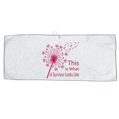 Dandelion Faith Hope Love Breast Cancer Awareness Flower Large Microfiber Waffle Golf Towel