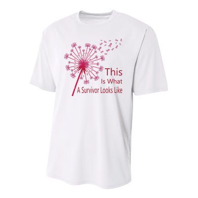 Dandelion Faith Hope Love Breast Cancer Awareness Flower Youth Performance Sprint T-Shirt