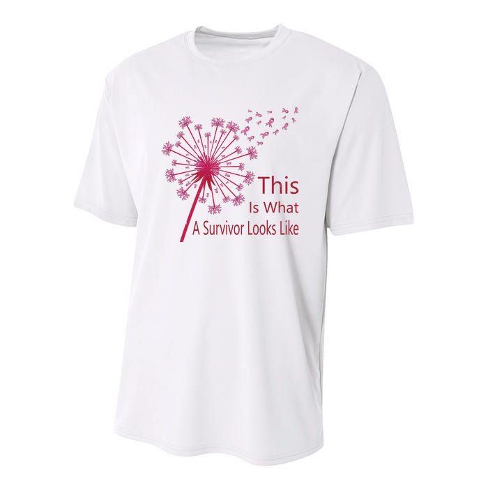 Dandelion Faith Hope Love Breast Cancer Awareness Flower Youth Performance Sprint T-Shirt