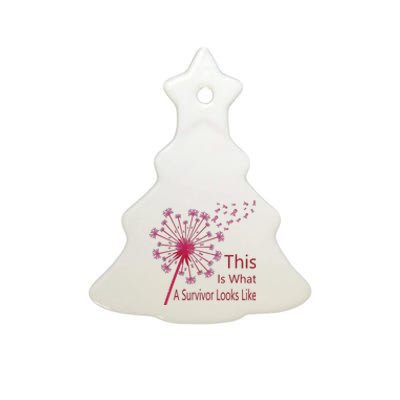 Dandelion Faith Hope Love Breast Cancer Awareness Flower Ceramic Tree Ornament