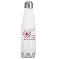 Dandelion Faith Hope Love Breast Cancer Awareness Flower Stainless Steel Insulated Water Bottle