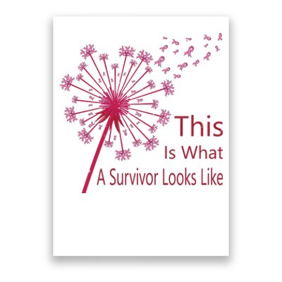 Dandelion Faith Hope Love Breast Cancer Awareness Flower Poster