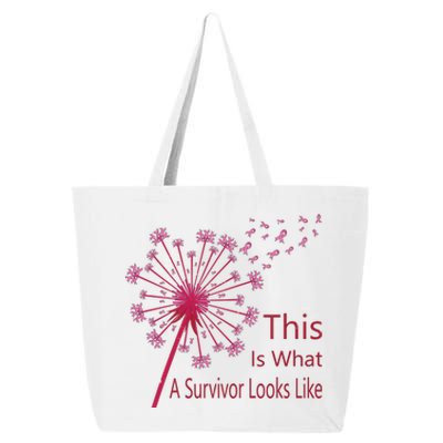 Dandelion Faith Hope Love Breast Cancer Awareness Flower 25L Jumbo Tote