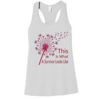 Dandelion Faith Hope Love Breast Cancer Awareness Flower Women's Racerback Tank