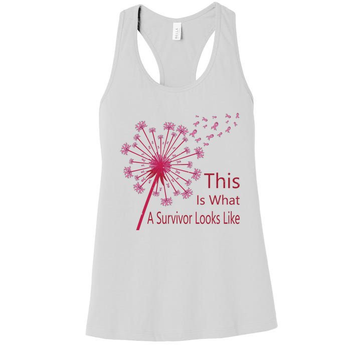 Dandelion Faith Hope Love Breast Cancer Awareness Flower Women's Racerback Tank