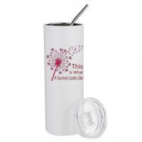 Dandelion Faith Hope Love Breast Cancer Awareness Flower Stainless Steel Tumbler