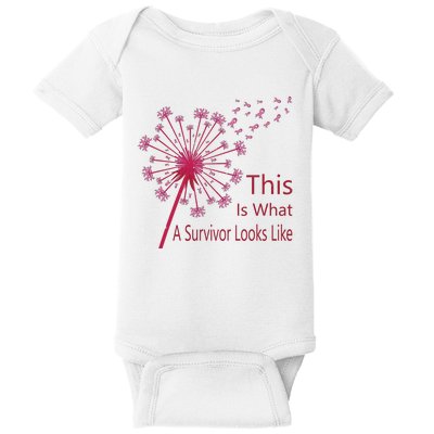 Dandelion Faith Hope Love Breast Cancer Awareness Flower Baby Bodysuit