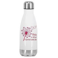 Dandelion Faith Hope Love Breast Cancer Awareness Flower Stainless Steel Insulated Water Bottle