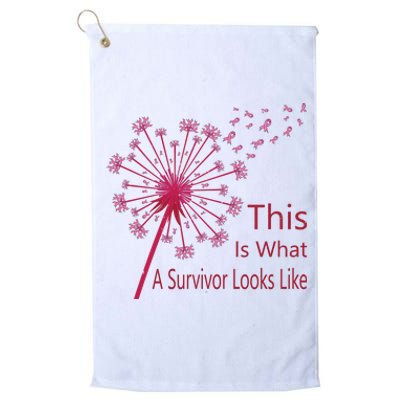 Dandelion Faith Hope Love Breast Cancer Awareness Flower Platinum Collection Golf Towel