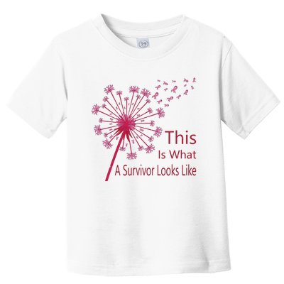 Dandelion Faith Hope Love Breast Cancer Awareness Flower Toddler T-Shirt