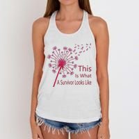 Dandelion Faith Hope Love Breast Cancer Awareness Flower Women's Knotted Racerback Tank