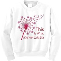 Dandelion Faith Hope Love Breast Cancer Awareness Flower Kids Sweatshirt