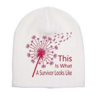 Dandelion Faith Hope Love Breast Cancer Awareness Flower Short Acrylic Beanie