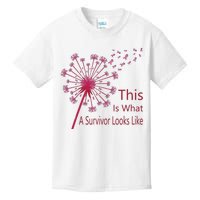 Dandelion Faith Hope Love Breast Cancer Awareness Flower Kids T-Shirt