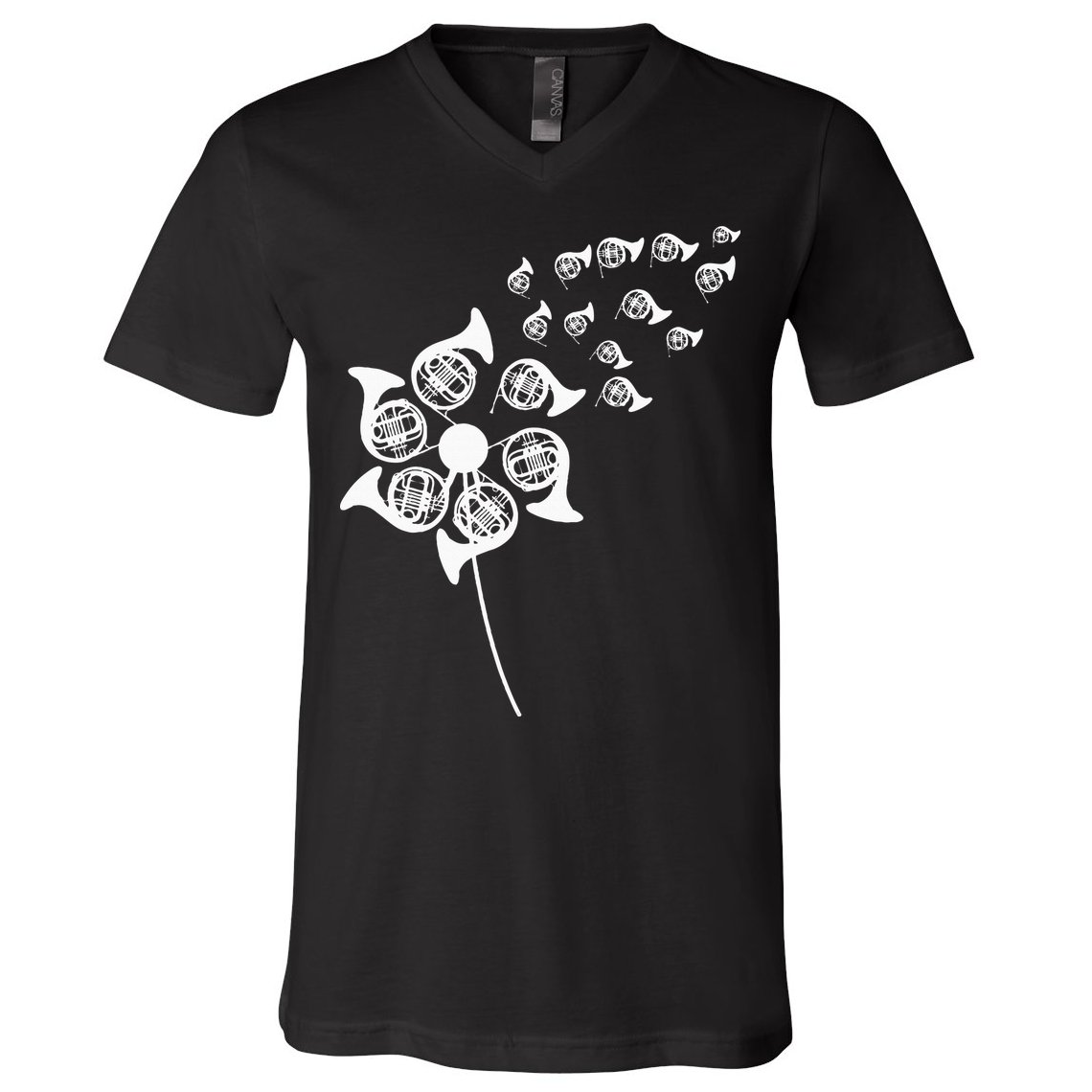 Dandelion French Horn V-Neck T-Shirt