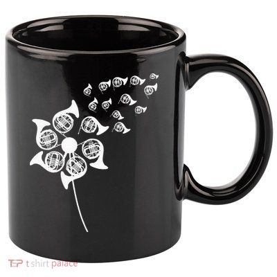 Dandelion French Horn 11oz C Handle Ceramic Mug