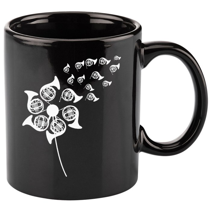 Dandelion French Horn 11oz C Handle Ceramic Mug