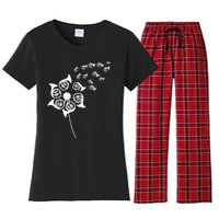 Dandelion French Horn Women's Flannel Pajama Set