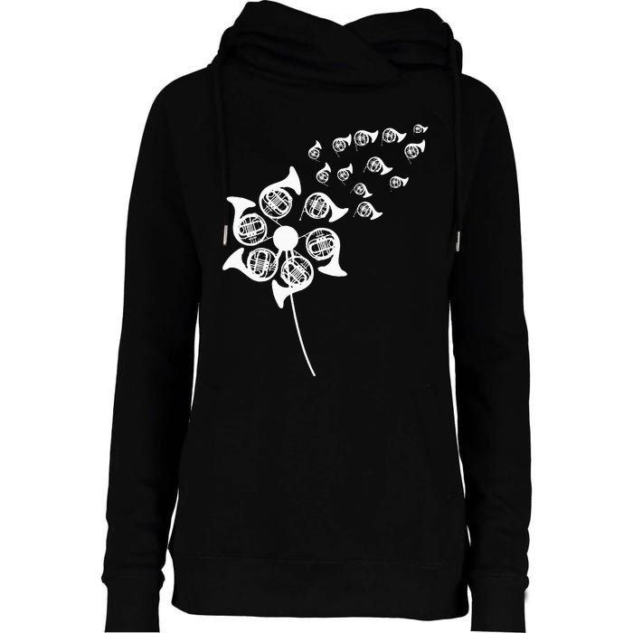 Dandelion French Horn Womens Funnel Neck Pullover Hood