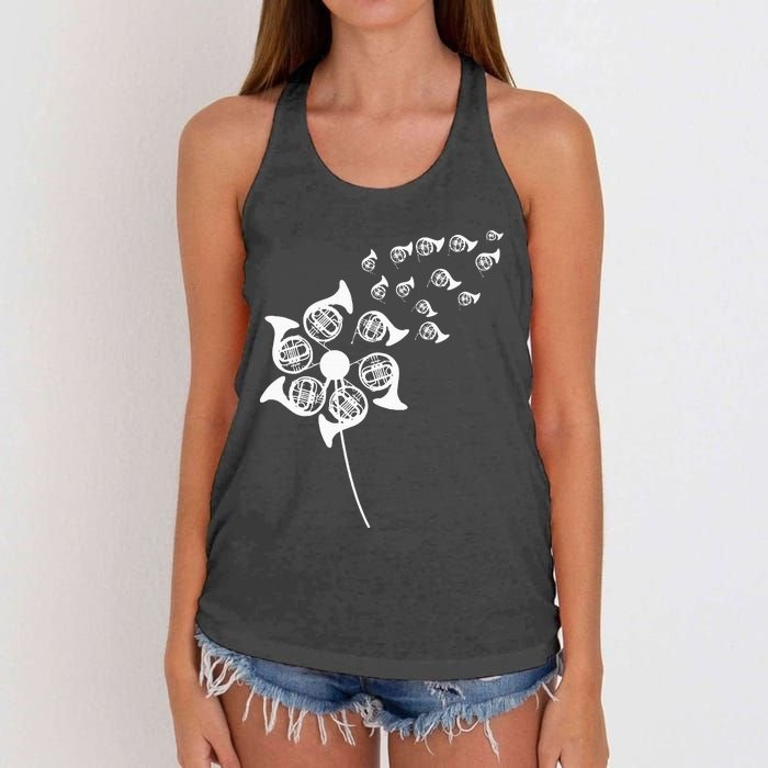 Dandelion French Horn Women's Knotted Racerback Tank