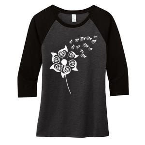 Dandelion French Horn Women's Tri-Blend 3/4-Sleeve Raglan Shirt