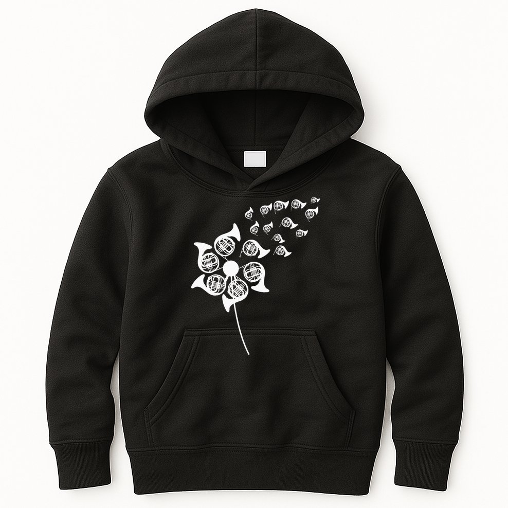Dandelion French Horn Kids Hoodie