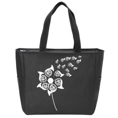 Dandelion French Horn Zip Tote Bag