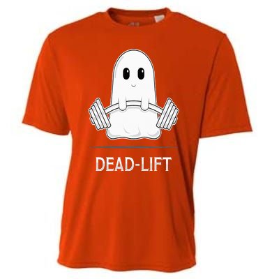 DEADLIFT Funny Halloween Ghost Weight Lifting Workout Cooling Performance Crew T-Shirt