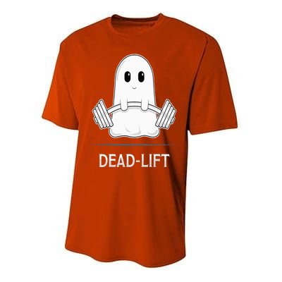 DEADLIFT Funny Halloween Ghost Weight Lifting Workout Performance Sprint T-Shirt