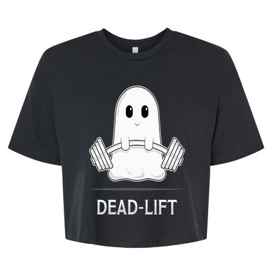 DEADLIFT Funny Halloween Ghost Weight Lifting Workout Bella+Canvas Jersey Crop Tee