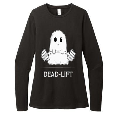 DEADLIFT Funny Halloween Ghost Weight Lifting Workout Womens CVC Long Sleeve Shirt