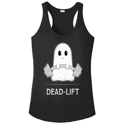 DEADLIFT Funny Halloween Ghost Weight Lifting Workout Ladies PosiCharge Competitor Racerback Tank