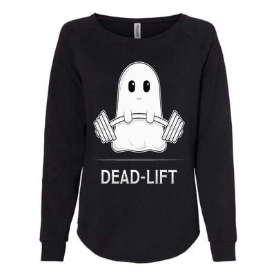 DEADLIFT Funny Halloween Ghost Weight Lifting Workout Womens California Wash Sweatshirt