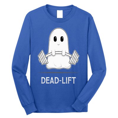 DEADLIFT Funny Halloween Ghost Weight Lifting Workout Long Sleeve Shirt