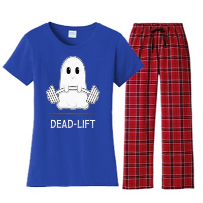 DEADLIFT Funny Halloween Ghost Weight Lifting Workout Women's Flannel Pajama Set