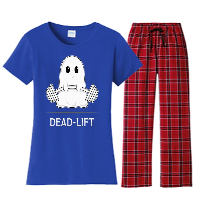 DEADLIFT Funny Halloween Ghost Weight Lifting Workout Women's Flannel Pajama Set