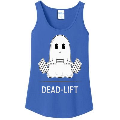 DEADLIFT Funny Halloween Ghost Weight Lifting Workout Ladies Essential Tank